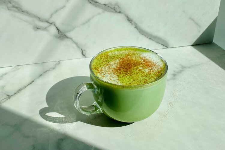 Cinnamon Almond Matcha Latte